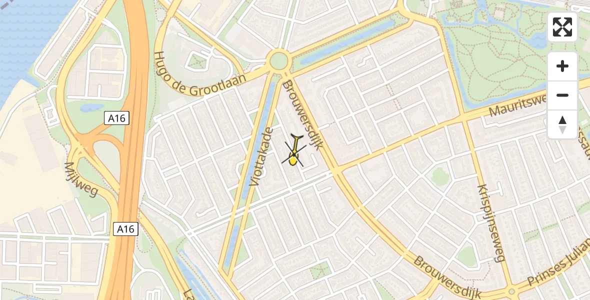 Routekaart van de vlucht: Politiehelikopter naar Dordrecht