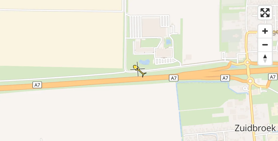 Routekaart van de vlucht: Lifeliner 4 naar Zuidbroek