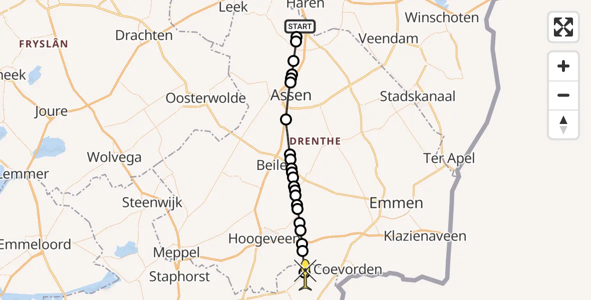 Routekaart van de vlucht: Lifeliner 4 naar De Krim, Moespot
