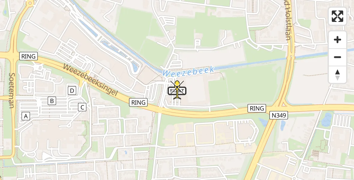 Routekaart van de vlucht: Lifeliner 4 naar Almelo, Van Riemsdijkplein