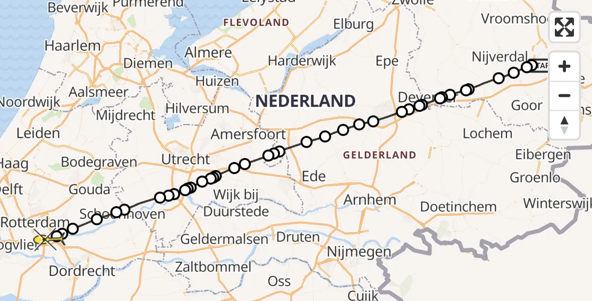 Routekaart van de vlucht: Lifeliner 4 naar Rotterdam, Van Riemsdijkplein