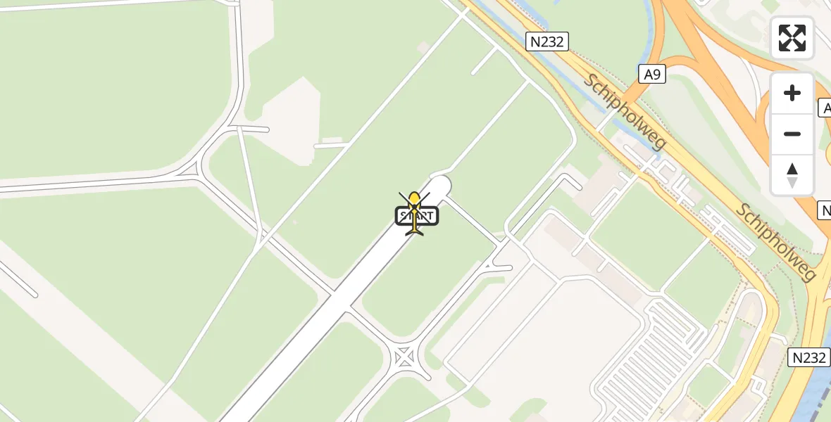 Routekaart van de vlucht: Politieheli naar Schiphol, Thermiekstraat