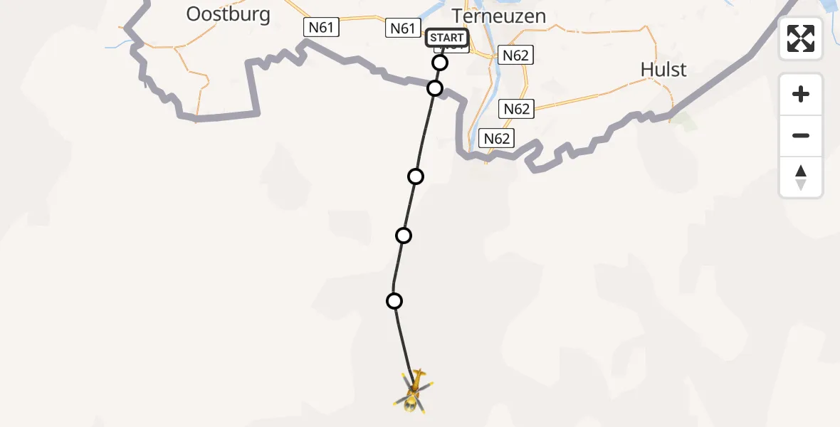 Vluchtroute Traumahelikopter Hoek - , 09 juni 2025, 13:11