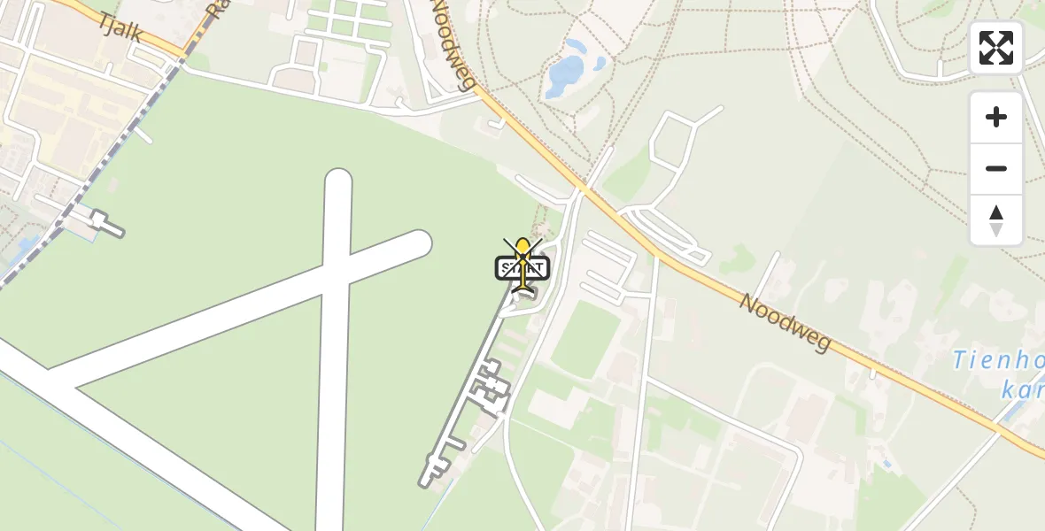 Routekaart van de vlucht: Lifeliner 1 naar Vliegveld Hilversum, Noodweg