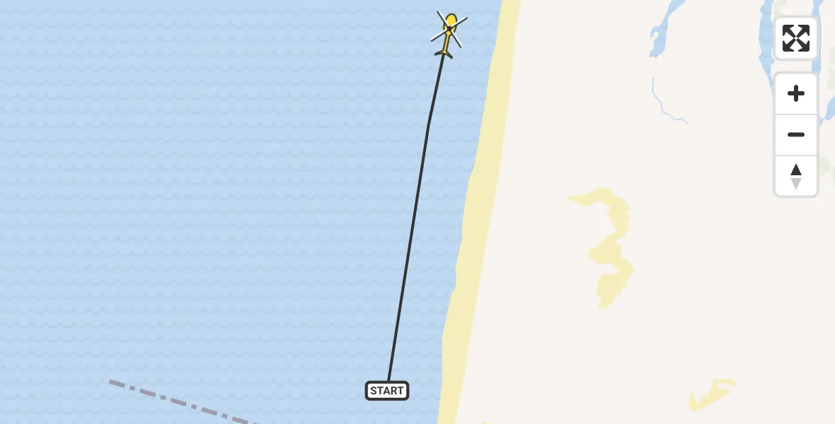Routekaart van de vlucht: Politieheli naar Castricum, Strandslag 39