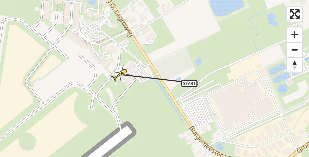 Routekaart van de vlucht: Lifeliner 4 naar Groningen Airport Eelde, Machlaan