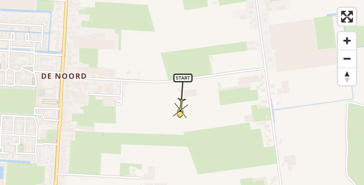 Routekaart van de vlucht: Politiehelikopter naar Heerhugowaard, Harlingerstraat