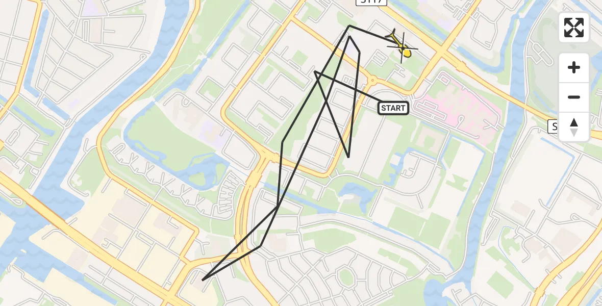 Routekaart van de vlucht: Politieheli naar Amsterdam, Banneplein