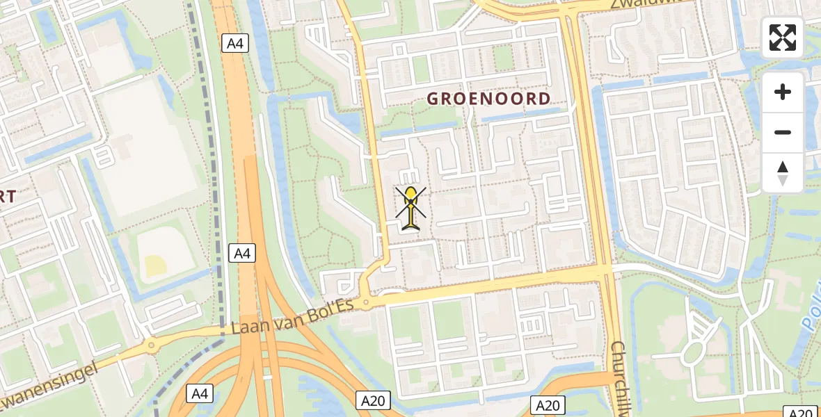 Routekaart van de vlucht: Lifeliner 2 naar Schiedam