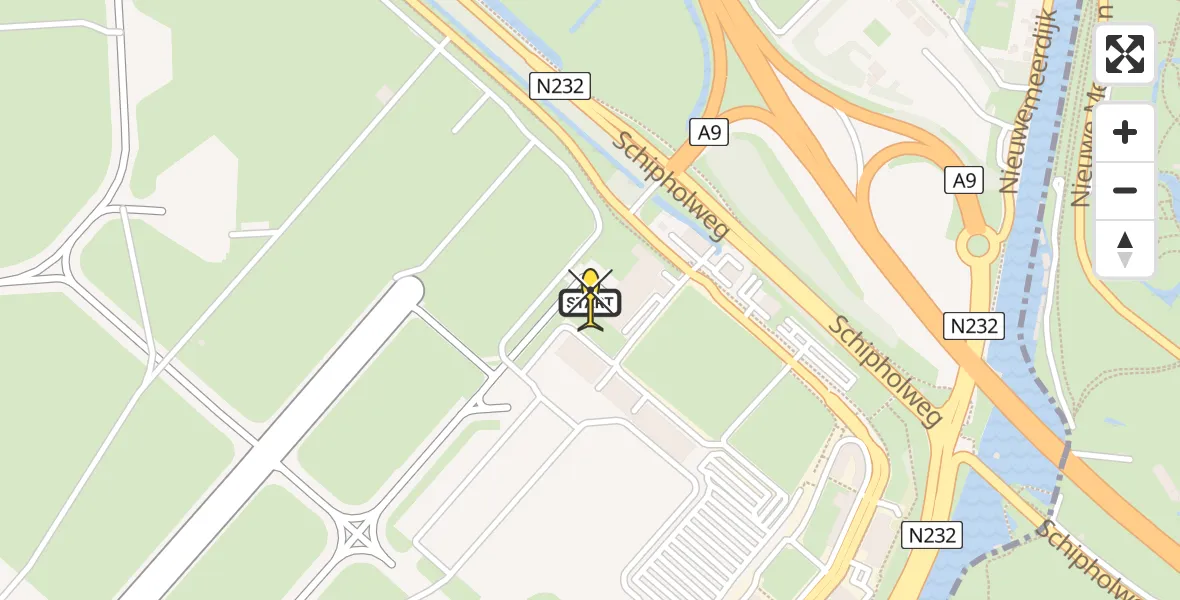 Vluchtroute Politiehelikopter van Schiphol naar Schiphol