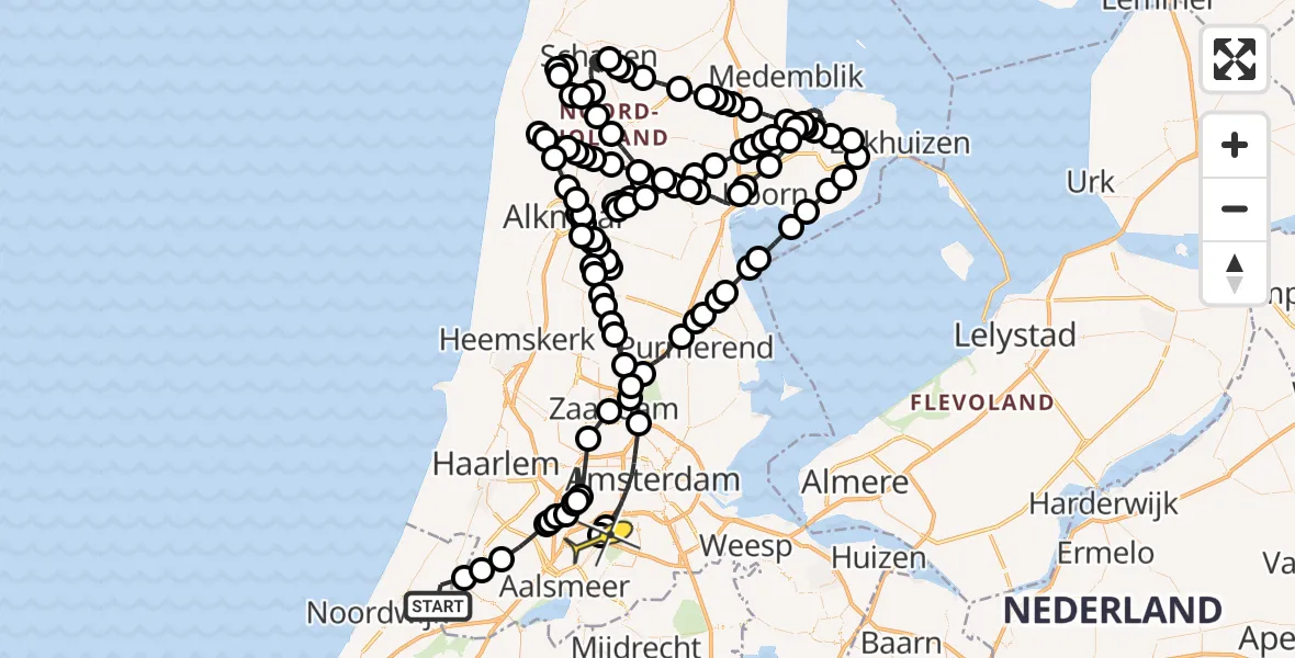 Routekaart van de vlucht: Politieheli naar Schiphol, Stationsweg
