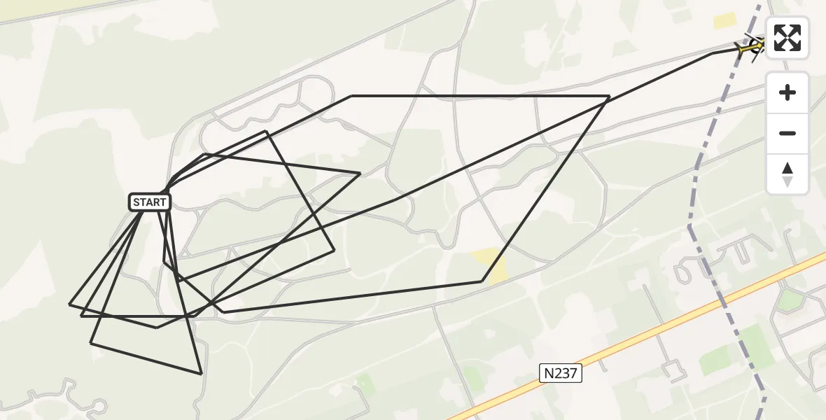 Routekaart van de vlucht: Politiehelikopter naar Amersfoort, Monnikenboschweg