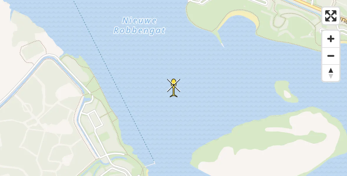 Routekaart van de vlucht: Ambulanceheli naar Lauwersoog