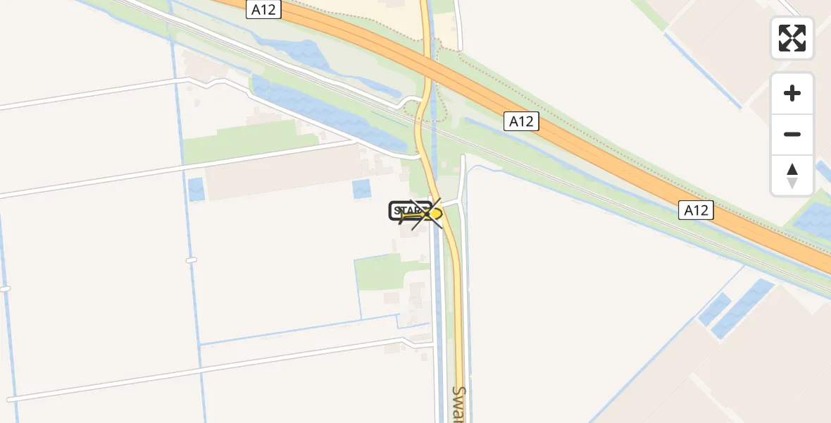 Routekaart van de vlucht: Lifeliner 2 naar Zevenhuizen, Noordeinde