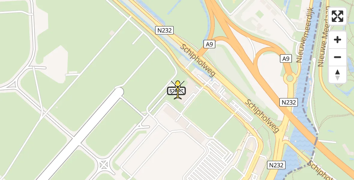 Vluchtroute Politiehelikopter van Schiphol naar Schiphol