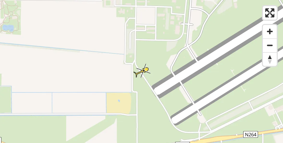 Routekaart van de vlucht: Politieheli naar Vliegbasis Volkel