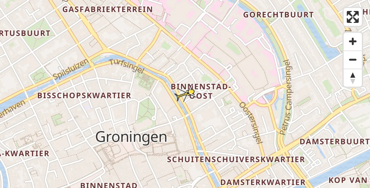 Routekaart van de vlucht: Lifeliner 4 naar Universitair Medisch Centrum Groningen