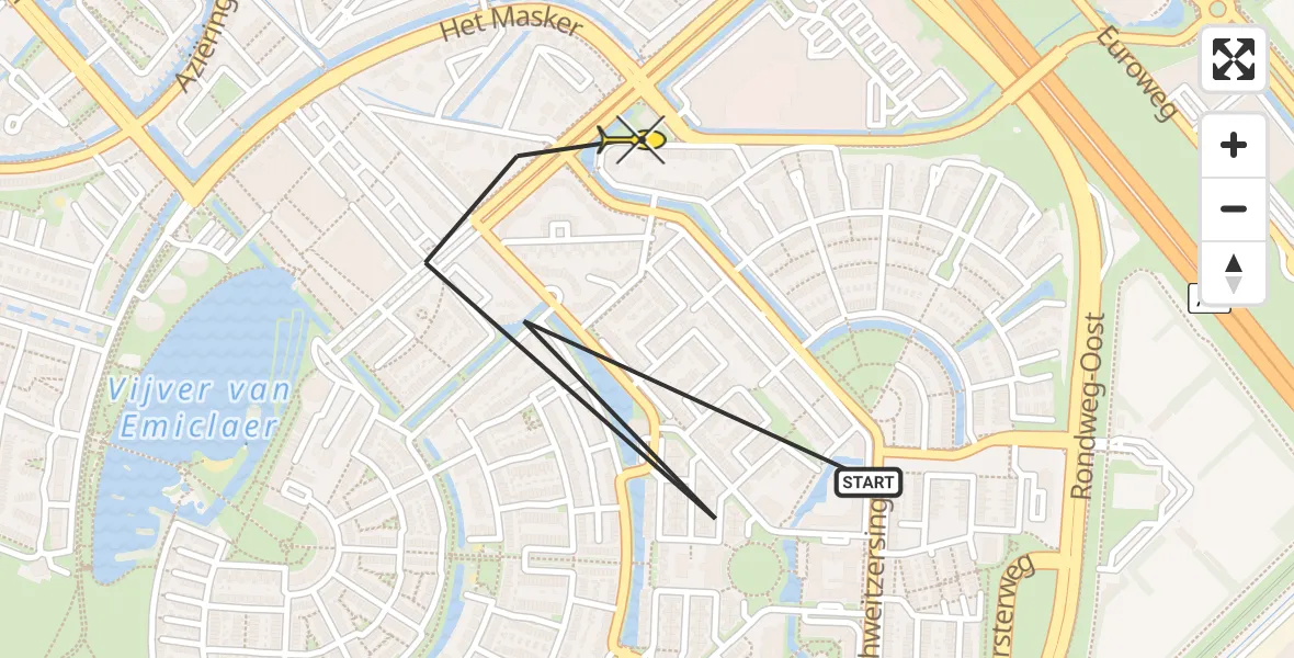 Routekaart van de vlucht: Politiehelikopter naar Amersfoort, Agaatvlinder