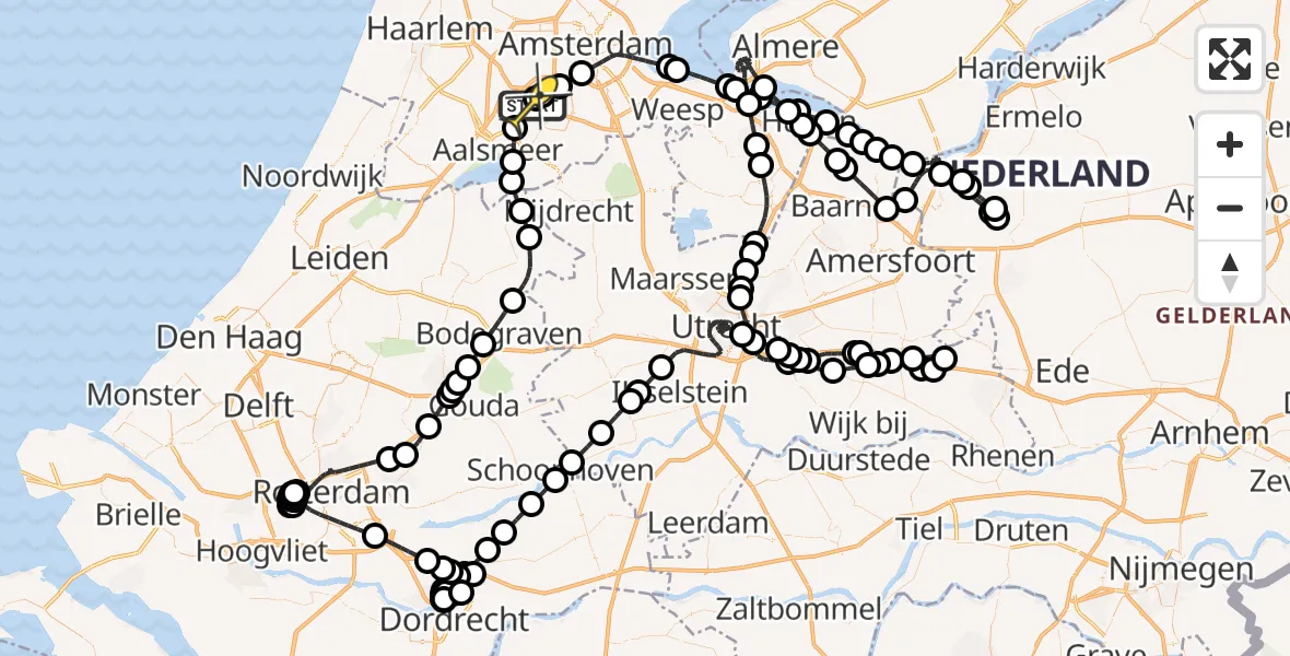 Routekaart van de vlucht: Politieheli naar Schiphol, Thermiekstraat