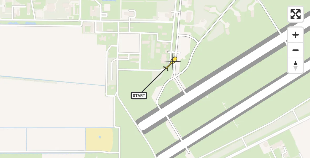 Vluchtroute Politiehelikopter van Vliegbasis Volkel naar Vliegbasis Volkel
