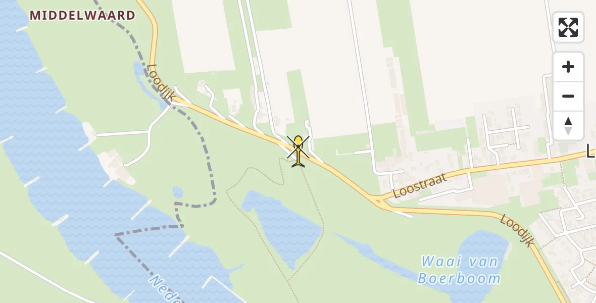 Routekaart van de vlucht: Lifeliner 3 naar Loo Gld