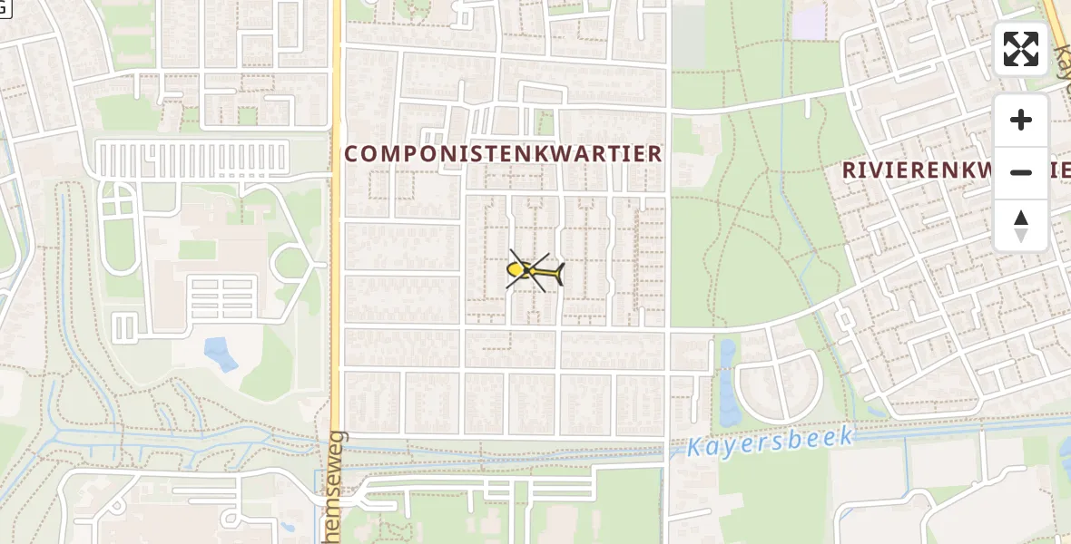 Routekaart van de vlucht: Politiehelikopter naar Apeldoorn