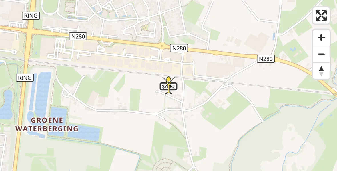 Routekaart van de vlucht: Lifeliner 3 naar Weert, Breijbaan