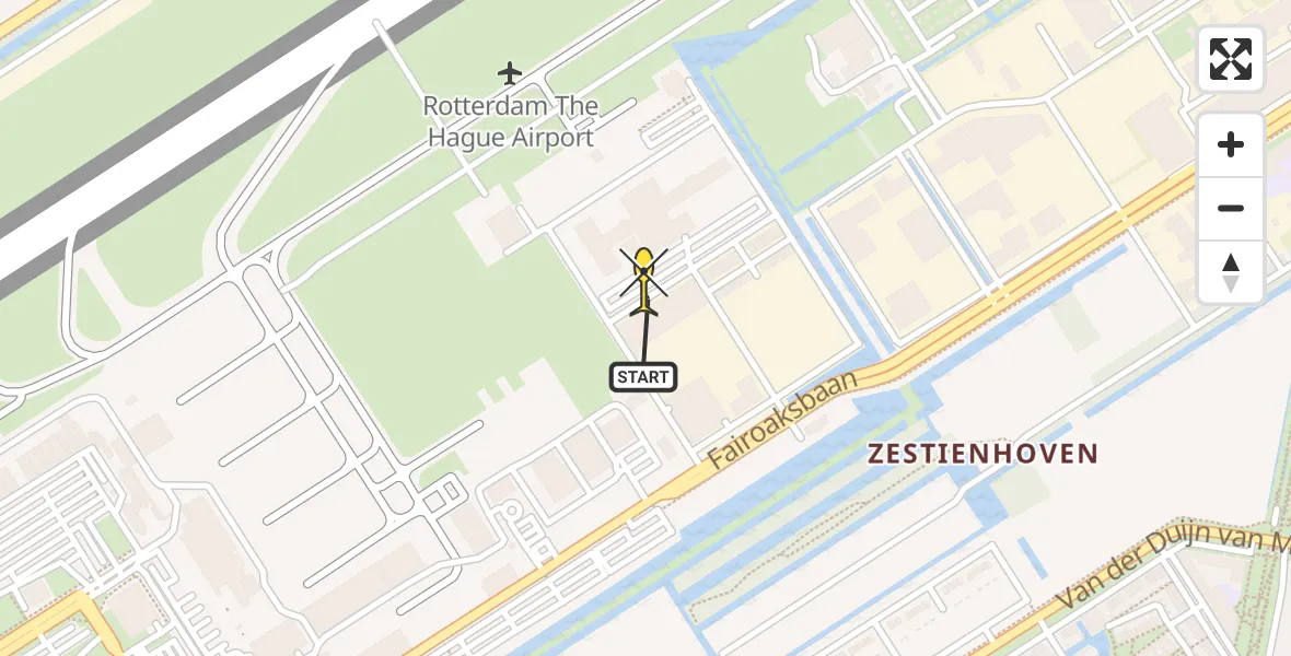 Routekaart van de vlucht: Lifeliner 2 naar Rotterdam The Hague Airport, Portelabaan