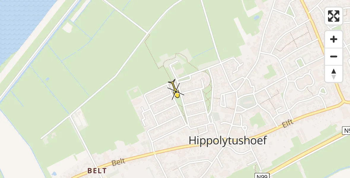 Routekaart van de vlucht: Lifeliner 1 naar Hippolytushoef