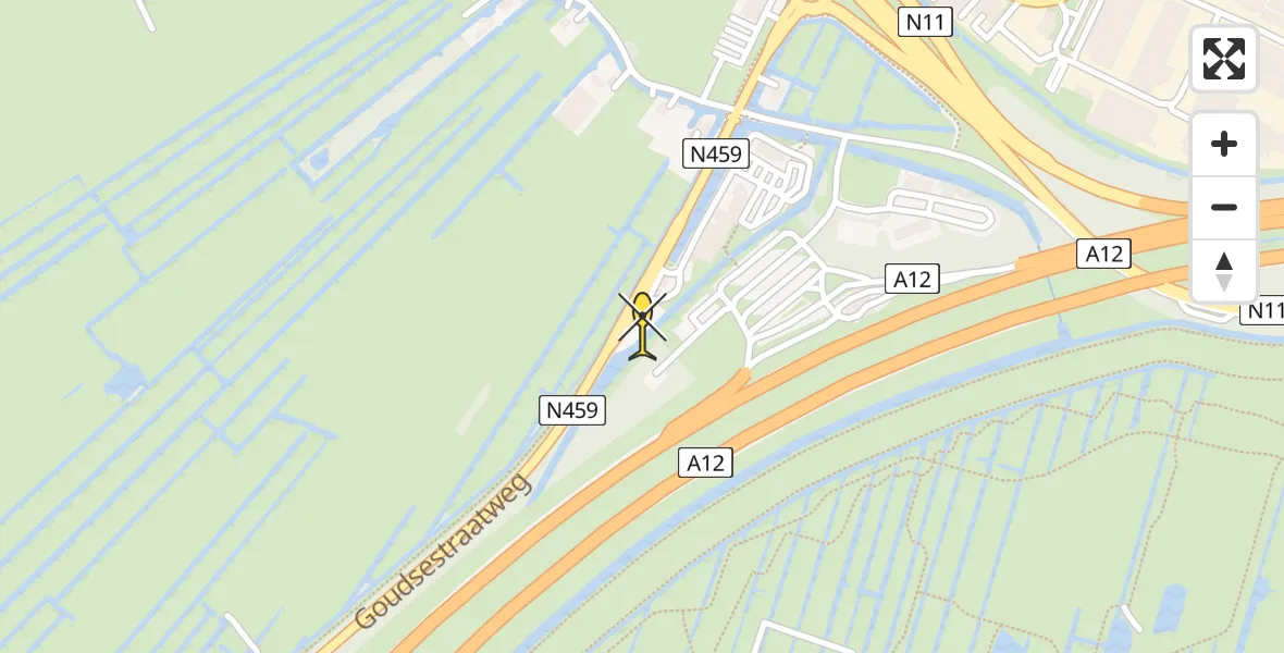 Routekaart van de vlucht: Lifeliner 1 naar Bodegraven