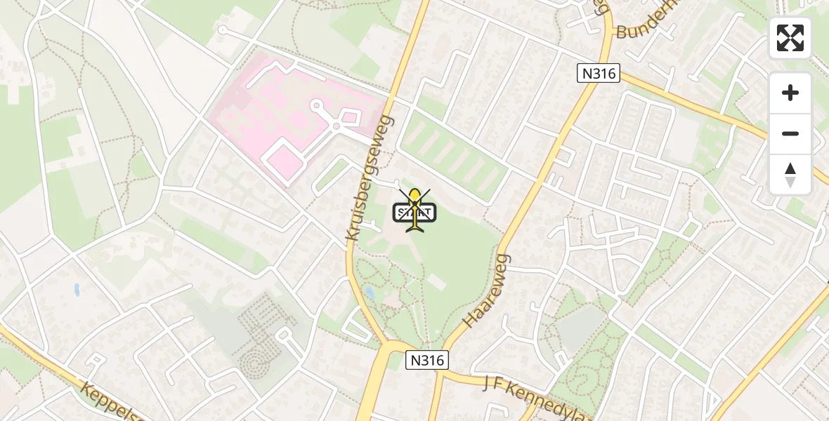 Routekaart van de vlucht: Lifeliner 3 naar Doetinchem, Kruisbergseweg