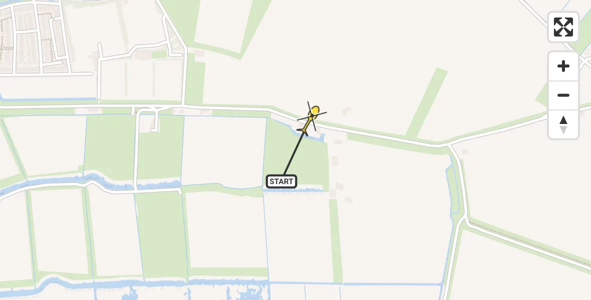 Routekaart van de vlucht: Lifeliner 2 naar Rhoon, Essendijk