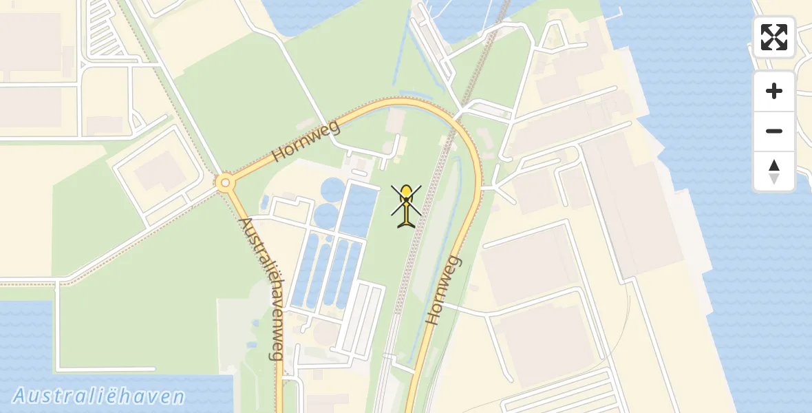 Routekaart van de vlucht: Lifeliner 1 naar Amsterdam Heliport
