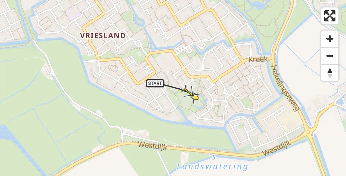 Routekaart van de vlucht: Lifeliner 2 naar Spijkenisse, Jagerskreek