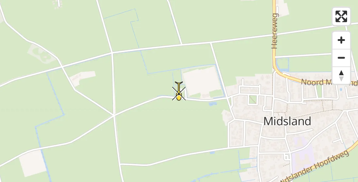 Routekaart van de vlucht: Ambulanceheli naar Midsland