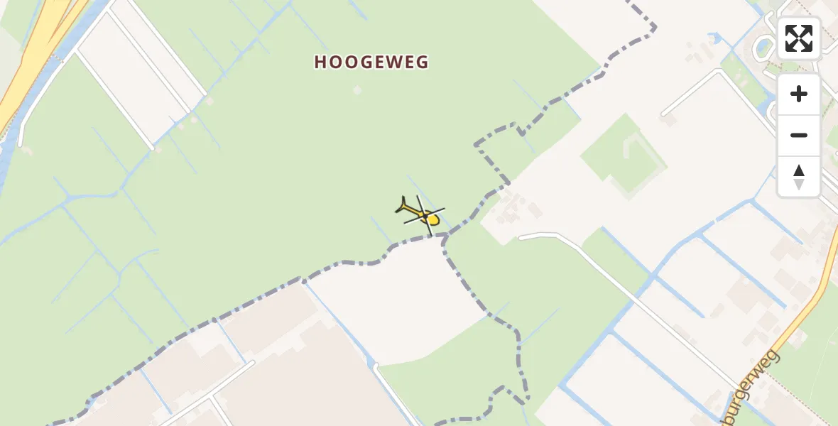 Routekaart van de vlucht: Politiehelikopter naar Noordwijk