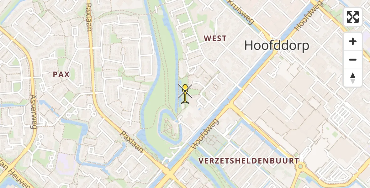 Routekaart van de vlucht: Lifeliner 1 naar Hoofddorp