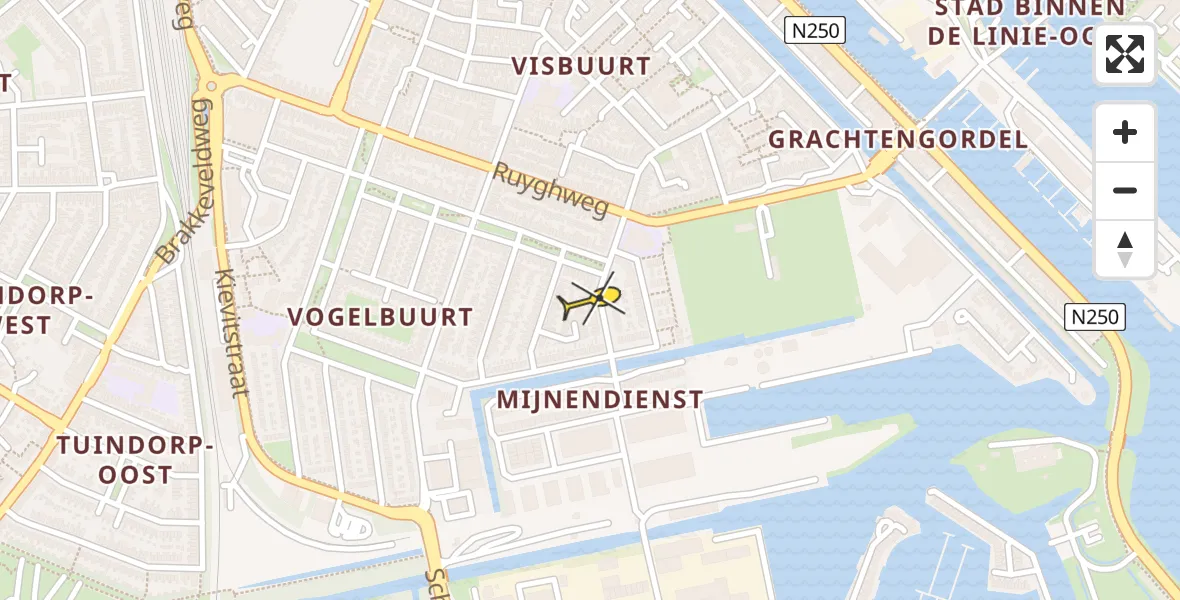 Routekaart van de vlucht: Lifeliner 1 naar Den Helder