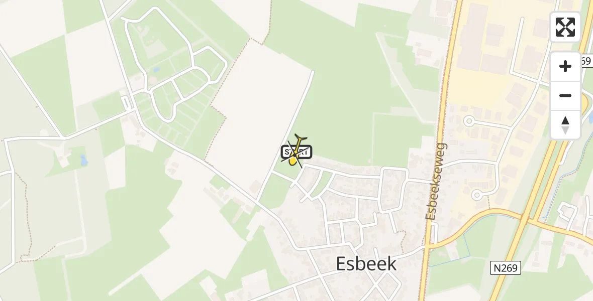 Routekaart van de vlucht: Lifeliner 3 naar Esbeek, Luikens