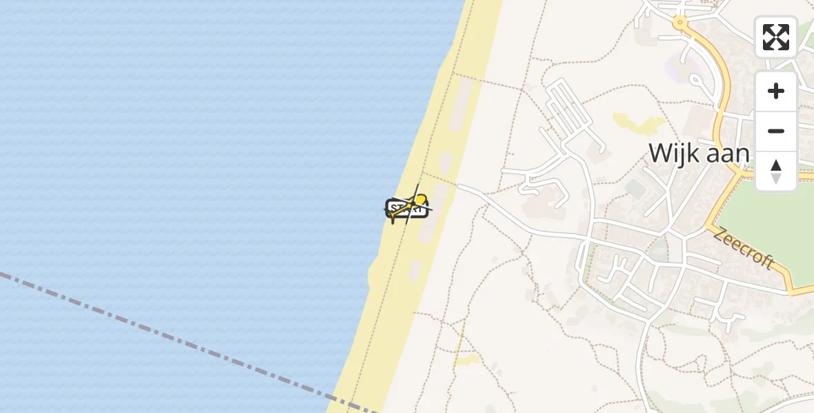 Routekaart van de vlucht: Lifeliner 1 naar Wijk aan Zee, Strand Zuiderbad