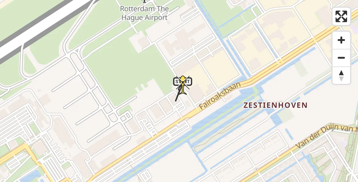 Routekaart van de vlucht: Lifeliner 2 naar Rotterdam The Hague Airport, Brandenburgbaan