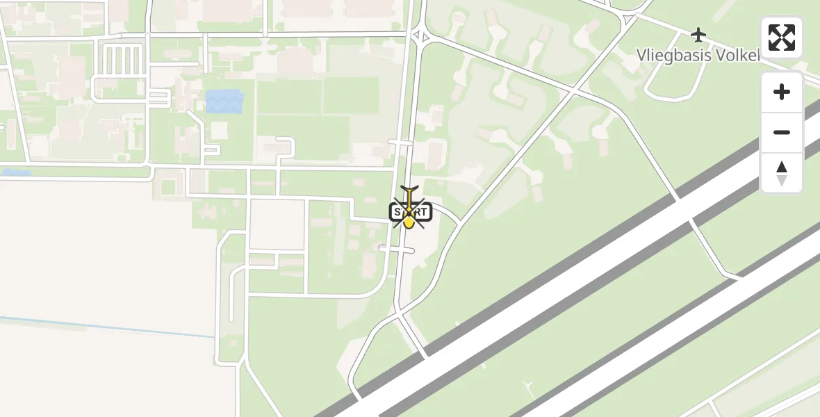 Routekaart van de vlucht: Lifeliner 3 naar Vliegbasis Volkel, Zeelandsedijk