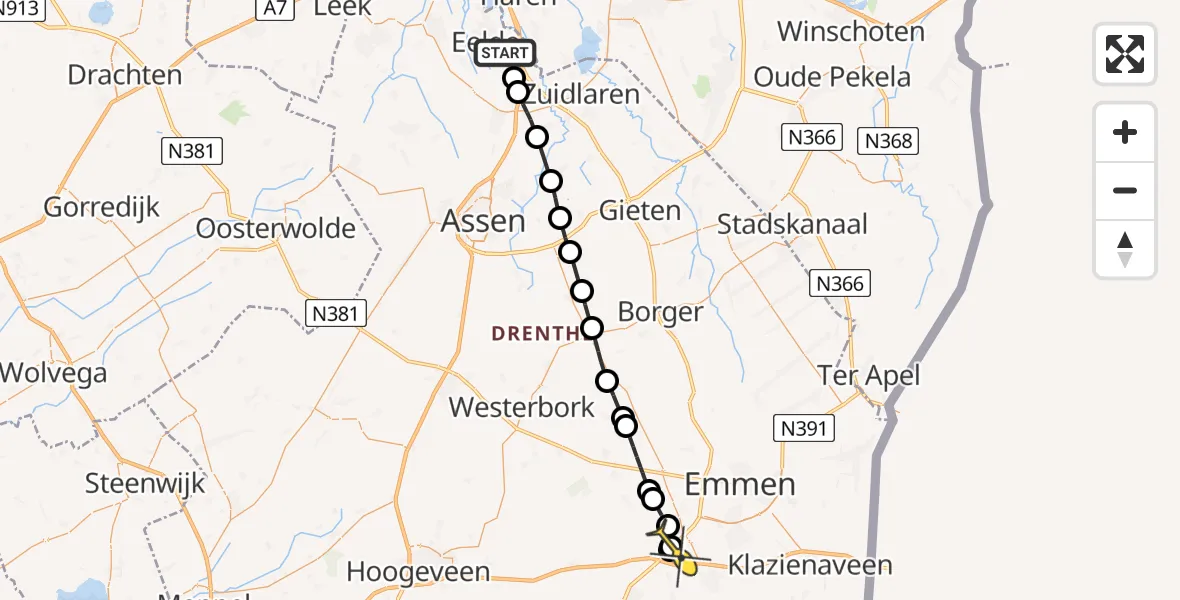 Routekaart van de vlucht: Lifeliner 4 naar Erm, Pelikaanstraat