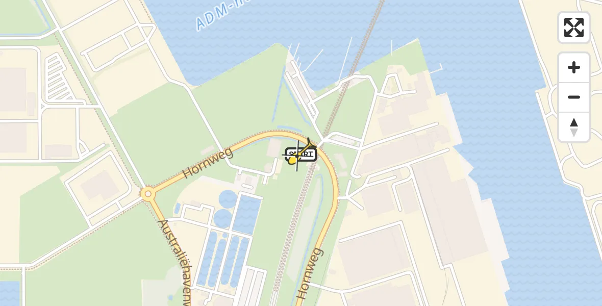 Routekaart van de vlucht: Lifeliner 1 naar Amsterdam Heliport, Hornweg