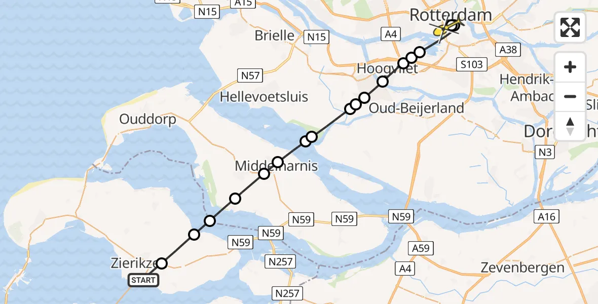 Routekaart van de vlucht: Lifeliner 2 naar Erasmus MC, Weg naar de Val