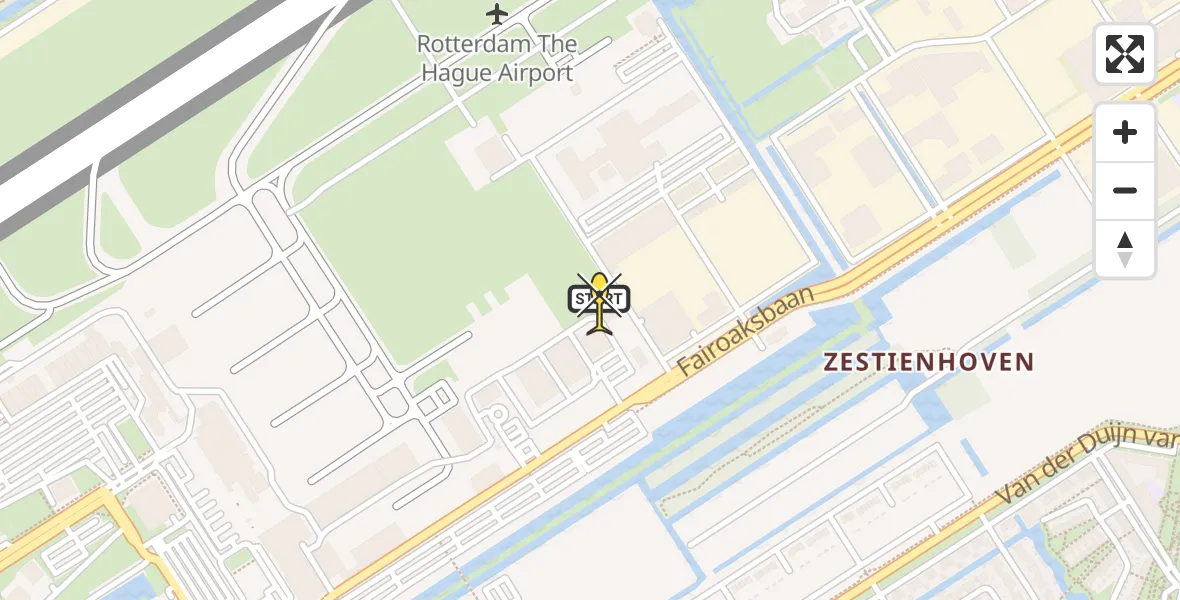 Routekaart van de vlucht: Lifeliner 2 naar Rotterdam The Hague Airport, Brandenburgbaan