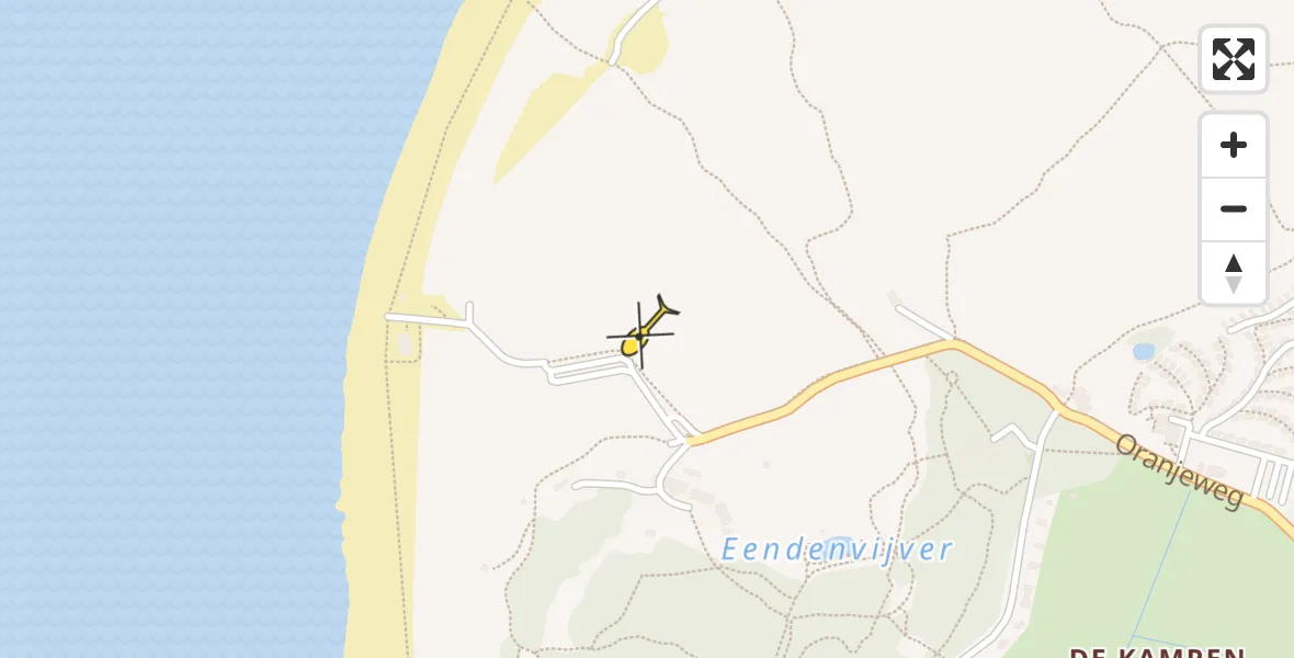 Routekaart van de vlucht: Ambulancehelikopter naar Hollum