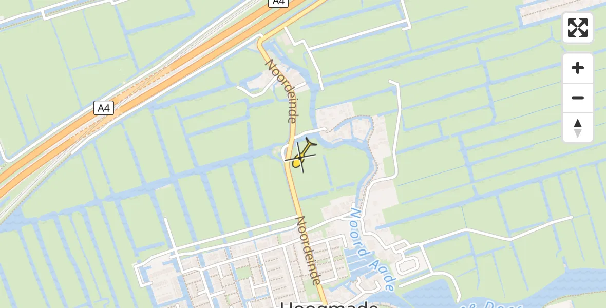 Routekaart van de vlucht: Lifeliner 1 naar Hoogmade