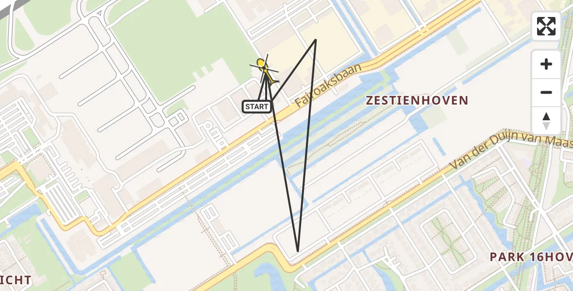 Routekaart van de vlucht: Lifeliner 2 naar Rotterdam The Hague Airport, Brandenburgbaan
