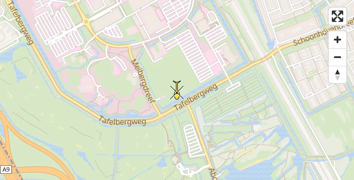 Routekaart van de vlucht: Lifeliner 1 naar Academisch Medisch Centrum (AMC)